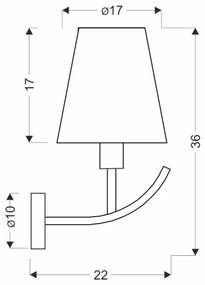 VITORIA fali lámpa 1xE14/40W/230V sárga/sárgaréz