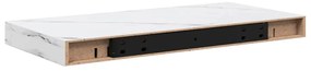 vidaXL Falpolc tárolóval 4 pcs Fehér márvány 50 x 23,5 x 4 cm Faanyag