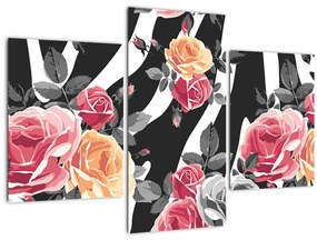 Virágzó rózsák képe (90x60 cm)