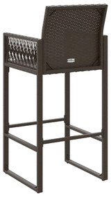2 db barna polyrattan kerti bárszék