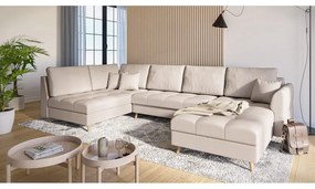 Krémszínű sarokkanapé (jobb oldali) Ariella – Ropez