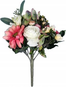 Mesterséges Csokor Rózsa Gerbera Fehér Rózsa Virág Dekoráció Kiegészítő Levelek