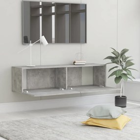 betonszürke szerelt fa TV-szekrény 120 x 30 x 30 cm
