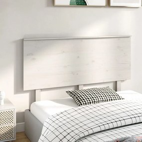 fehér tömör fenyőfa ágyfejtámla 144x6x82,5 cm