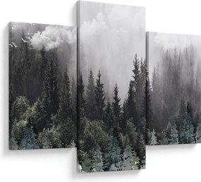 Kép - Erdő illusztrált elemekkel (90x60 cm)