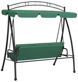 zöld szövet és acél baldachinos kerti hintapad 198 cm