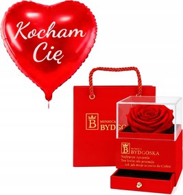 Ékszerdoboz Örök Rózsa Virág Piros Dekoratív Ajándék Valentin nap