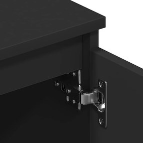 fekete szerelt fa TV-szekrény 140 x 40 x 35,5 cm