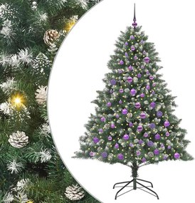 vidaXL Mű karácsonyfa 300 LED-del Zöld 180 cm PVC és Műanyag és Acél