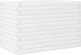 vidaXL fehér tömör fenyőfa kerti virágláda 70x40x46 cm