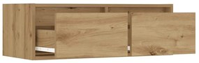 kézműves tölgy színű TV-szekrény LED-lámpákkal 75x35,5x25 cm