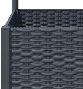 sötétszürke PP rácsos kerti ültetőláda 120 x 120 x 136 cm