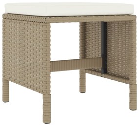 6 részes bézs polyrattan kerti étkezőgarnitúra párnákkal
