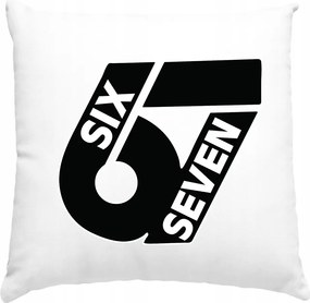 Gyerek párna Six Seven 67 Brainrot fehér