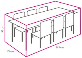Kerti étkező szett takaróponyva (245x150 cm)