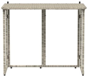 világosszürke polyrattan összecsukható kerti asztal 90x51x75 cm