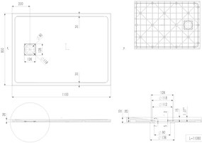 Erga Hyper, SMC zuhanytálca 110x80x2,6 cm + szifon, fehér matt, ERG-V06-SMC-8011S-WH