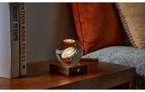 Sötétbarna szabályozható asztali lámpa üveg búrával (magasság 12 cm) Amber – Gingko