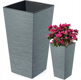 Virágtartó Nagy XXL 26x26X50cm 26l Négyzet Betéttel Szürke Erős 1DB