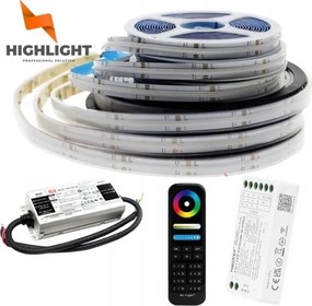 5m Szett Vízálló Led szalag Cob Rgbw 16W/24V IP67 többszínű