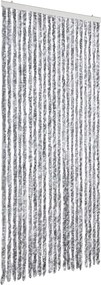 vidaXL fehér és szürke zsenília rovarfüggöny 90 x 220 cm