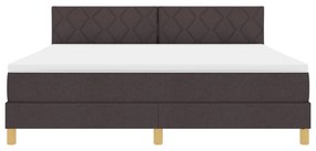 Box Spring Ágy Matrac és LED Sötétbarna 180x200 cm Szövet