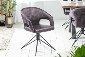 ETERNITY modern bársony szék - szürke