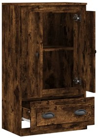 füstös tölgy színű szerelt fa magasszekrény 60x35,5x103,5 cm