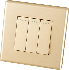 Háromszoros Lépcsőházi Fali Kapcsoló Szett Arany Színű Kerettel Miuun Leo
