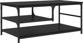 vidaXL Dohányzóasztal Fekete tölgy 90 x 49 x 40 cm Faanyag