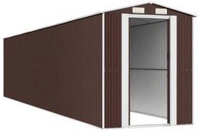 sötétbarna horganyzott acél kerti fészer 192 x 938 x 223 cm