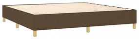 barna szövet rugós és LED-es ágy matraccal 200x200 cm