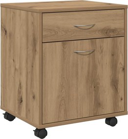 vidaXL kézműves tölgy színű szerelt fa kerekes szekrény 45 x 38 x 54cm