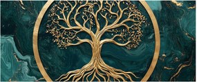 Kép – Márványban lévő arany életfa (120x50 cm)
