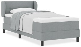 Boxspring Ágy Matrac Készlettel - Világosszürke, 90x200 cm, Szövet