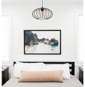 Csillár zsinóron CORRINI 1xE27/60W/230V átm. 34 cm fekete/átlátszó