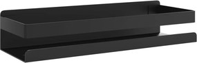 vidaXL csiszolt 304 rozsdamentes acél matt fekete zuhanypolc 30x10x6cm