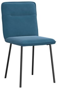 vidaXL 6 db kék bársony étkezőszék
