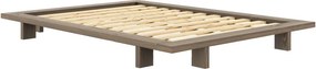 Barna borovi fenyő franciaágy ágyráccsal 140x200 cm Japan – Karup Design