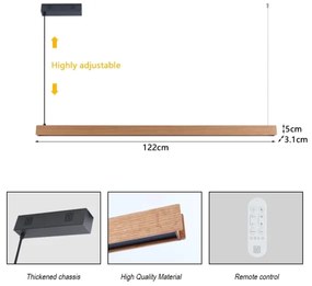 Immax NEO 07303L - LED dimmelhető csillár zsinóron MADEIRA 26W/230V Wi-Fi Tuya 122 cm tölgy
