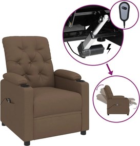 vidaXL barna szövet elektromos dönthető fotel