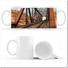 Nyomott mintás bögre Vasúti híd Vasút