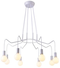 Csillár zsinóron BASSO 8xE27/40W/230V fehér