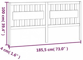 fehér tömör fenyőfa ágyfejtámla 185,5 x 4 x 100 cm