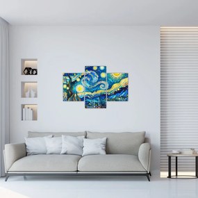 Kép – Csillagos éjszaka mozaikja (90x60 cm)