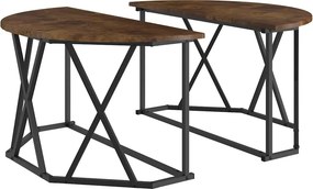 vidaXL Dohányzóasztal Füstölt tölgy 80 x 80 x 42 cm Műszaki fa és acél