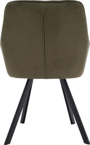 Design fotel, zöld Velvet/fekete, PETIN