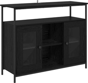vidaXL Széf Fekete tölgy 100 x 35 x 80 cm Faanyag