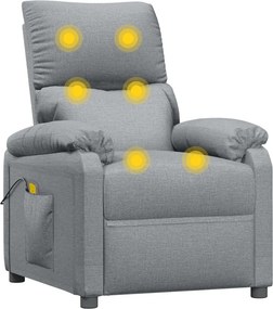 vidaXL világosszürke szövet masszázsfotel