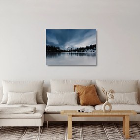 Kép - A befagyott tón (üvegen) (70x50 cm)